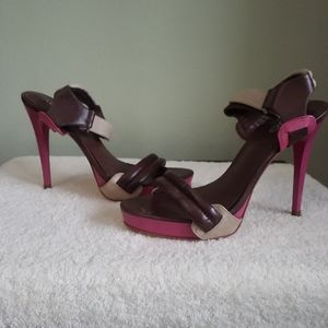 ALDO Ankle Strap High Heel Leather Shoe Size 7B